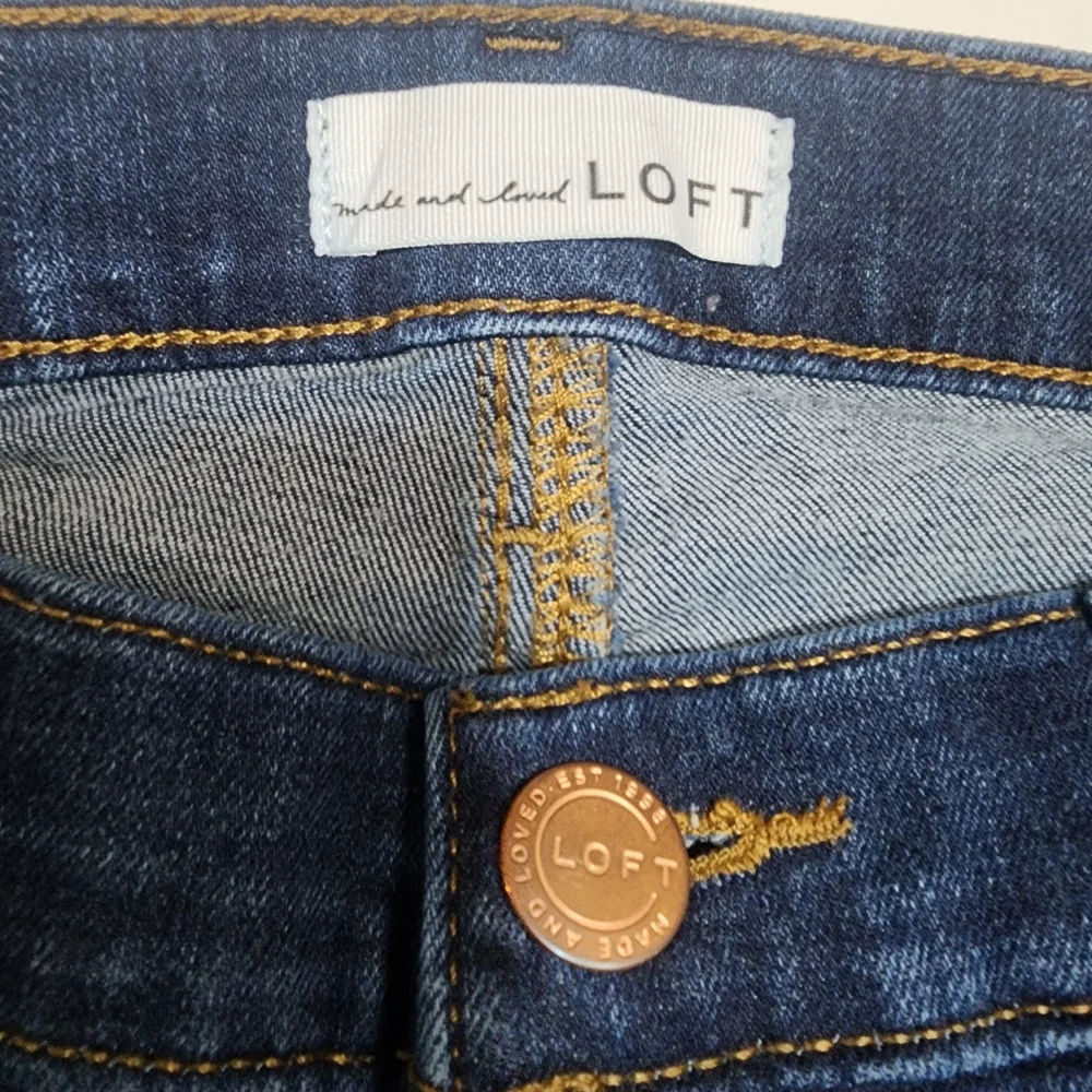 Loft Modern Skinny Ankle Raw Hem Jeans Sz 26/2 - Picture 4 of 5